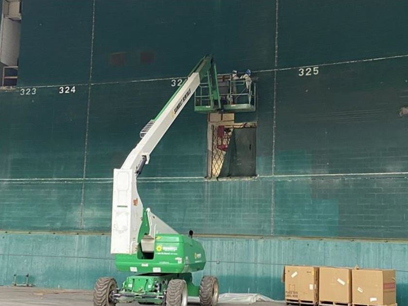 Abatement process inside RFK Stadium