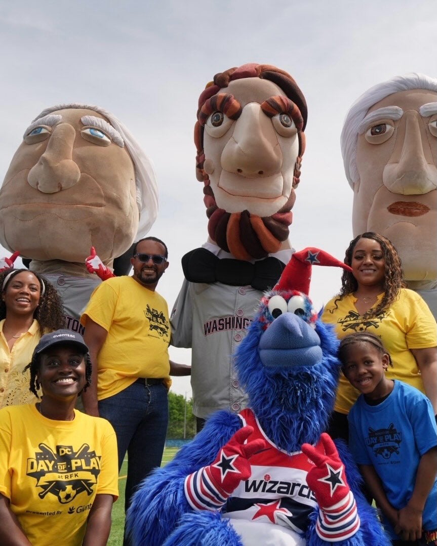 The guests of honor 
 
Thank you to the @nationals Racing Presidents for being the best playmates yesterday at Day of Play as we celebrate DC250! 
 
#DC250 #PlayAtRFK