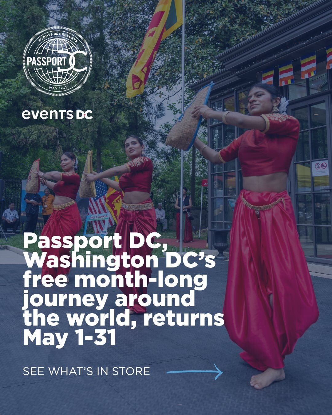 Ditch the jet lag, keep the stamps! ✈️ 

Events DC’s annual month-long journey around the world is BACK! From embassy open houses and street festivals to live performances experience the globe right here in Washington, DC from May 1-31. Who’s ready to go 