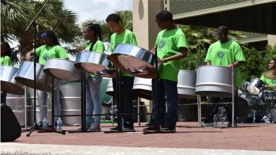 Children playing steel drums