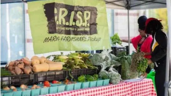 Vendor and customer at CRISP market