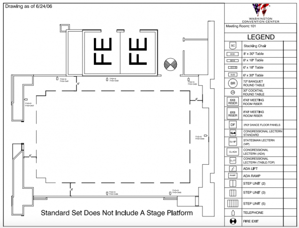 Floor plan of room 101
