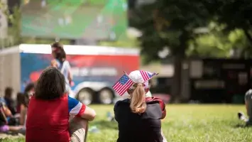 Women's World Cup Watch Party on the lawn of Carnegie Library 
