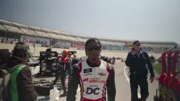 NASCAR driver Rajah Caruth in OUTSIDE LINE