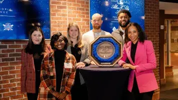Washington Nationals Philathropies with Award in hand