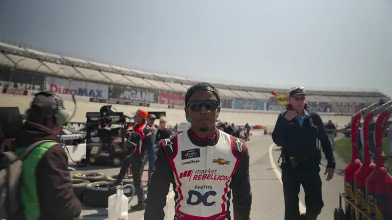 NASCAR driver Rajah Caruth in OUTSIDE LINE